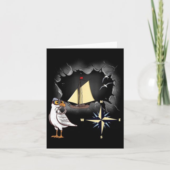 Tarjeta Embarque marítimo de gaviota de navegación marítim (Anverso)