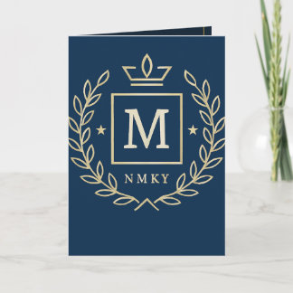 Tarjeta "Emblema Real NMKY – Diseño de Cresta con Monogram