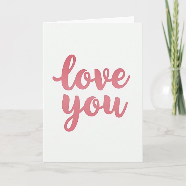 Tarjeta Embossed Minimalista Te Amo (Anverso)