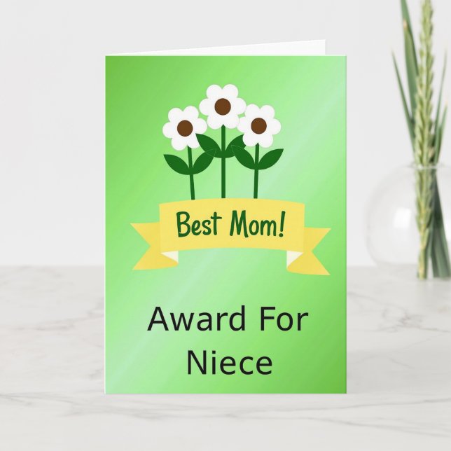 Tarjeta Emerald Best Mom Illustration Card (Anverso)