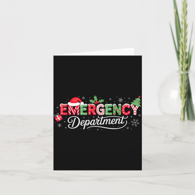 Tarjeta Emergency Department Christmas Santa Er  (Anverso)