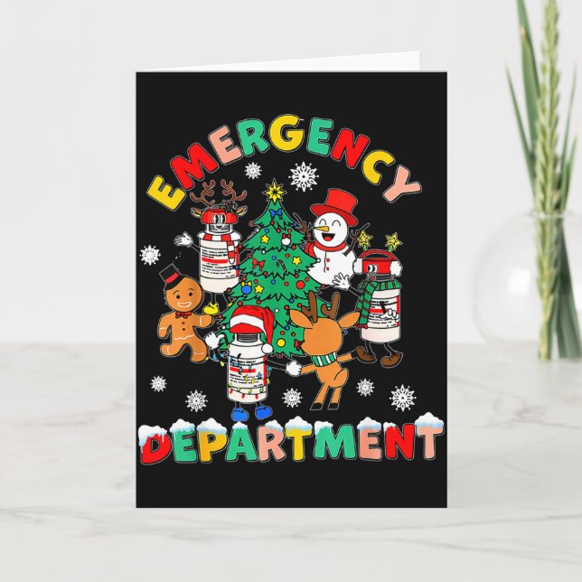 Tarjeta Emergency Department Christmas Santa Er Crew Nurse (Anverso)