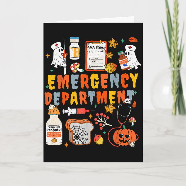 Tarjeta Emergency Department Funny Er Nurse Halloween Soky (Anverso)