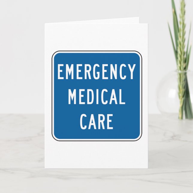 Tarjeta Emergency Medical Care Road Sign (Anverso)