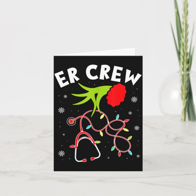 Tarjeta Emergency Room Christmas Er Crew Nurse Xmas Holida (Anverso)