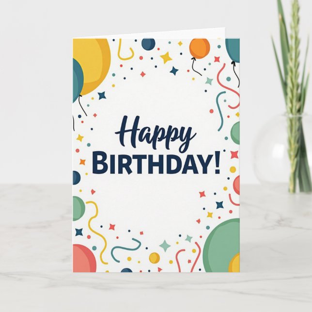 Tarjeta emergente de cumpleaños vibrante (Anverso)