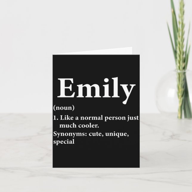 Tarjeta Emily Name Definition Funny D  (Anverso)