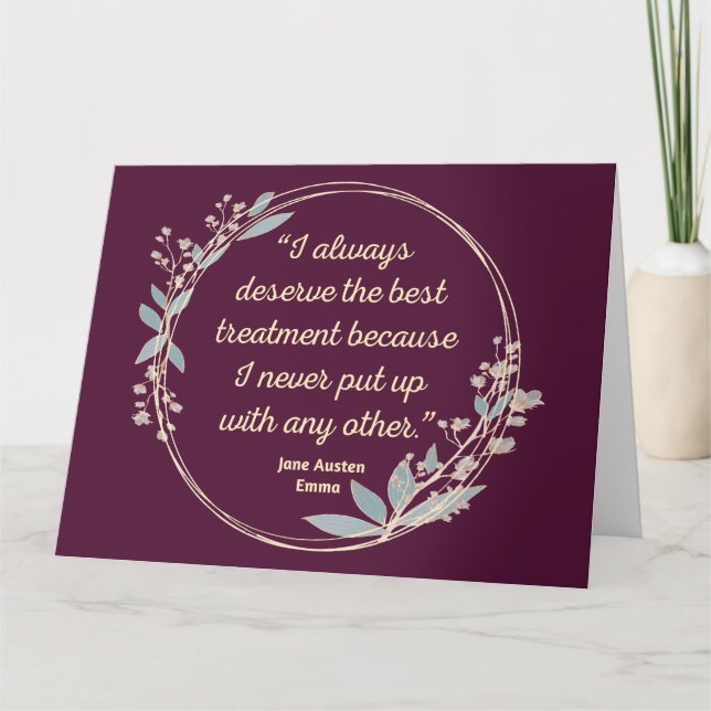 Tarjeta Emma De Jane Austen Cita II - Estilo Cuto (Anverso)