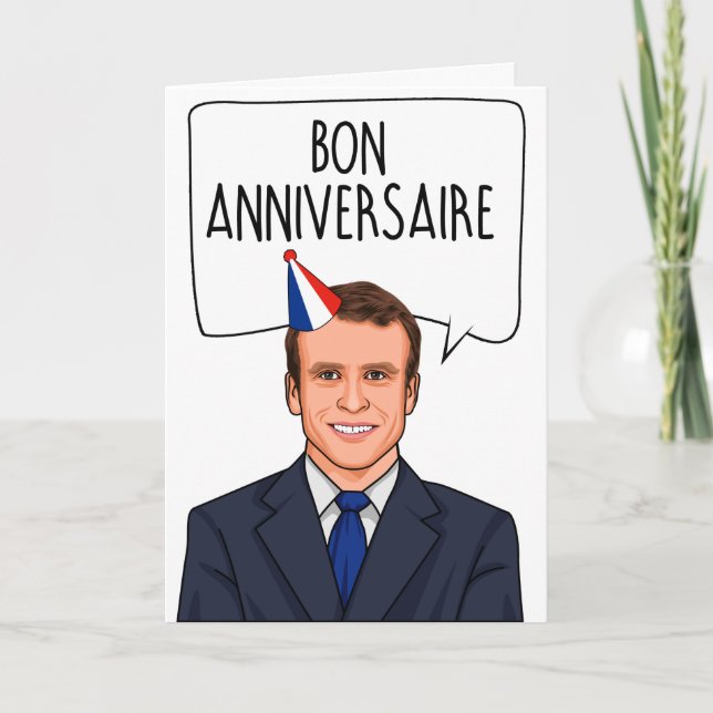 Tarjeta EMMANEUL MACRON: Aniversario de Bon (Anverso)