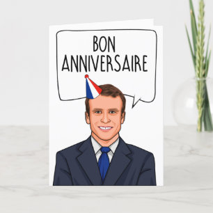 Tarjeta EMMANEUL MACRON: Aniversario de Bon