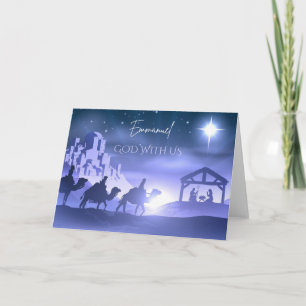 Tarjeta Emmanuel God With Uu Navidades Card