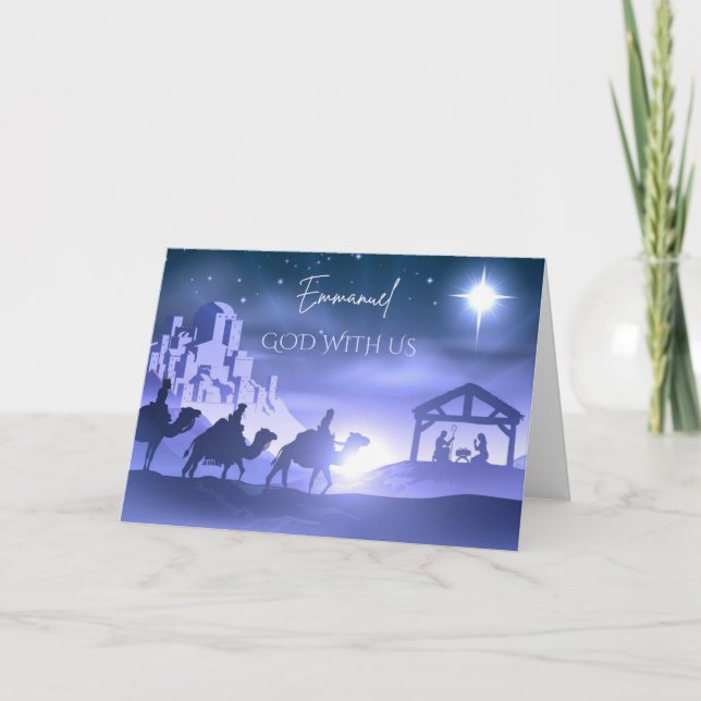 Tarjeta Emmanuel God With Uu Navidades Card (Anverso)