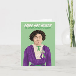 Tarjeta Emmeline Pankhurst Deeds Not Worthday Cumpleaños