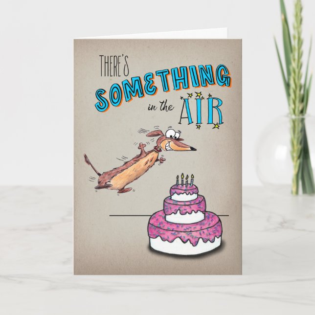 Tarjeta Emocionante cumpleaños de Dachshund (Anverso)