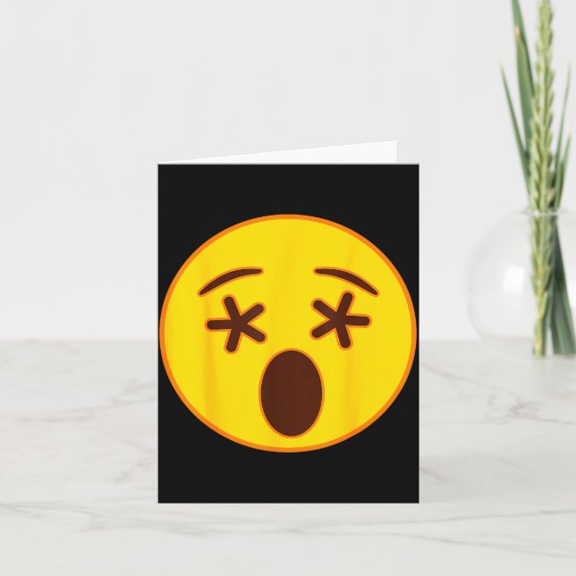 Tarjeta Emoji Crossed Out Eyes Yellow Smile Face  (Anverso)