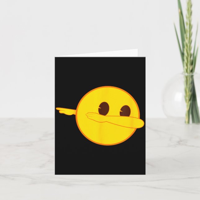 Tarjeta Emoji Dab haciendo Dab Cara Sonriente Amarilla (Anverso)