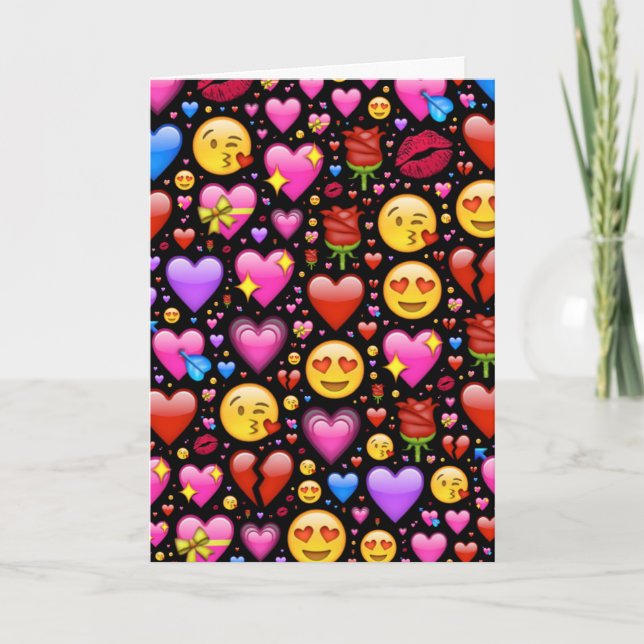 Tarjeta Emoji de amor personalizada (Anverso)
