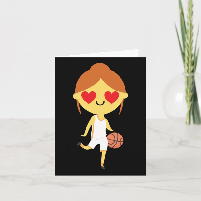 Tarjeta Emoji de chica de baloncesto  (Anverso)
