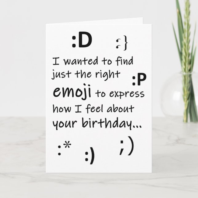 Tarjeta Emoji del cumpleaños (Anverso)
