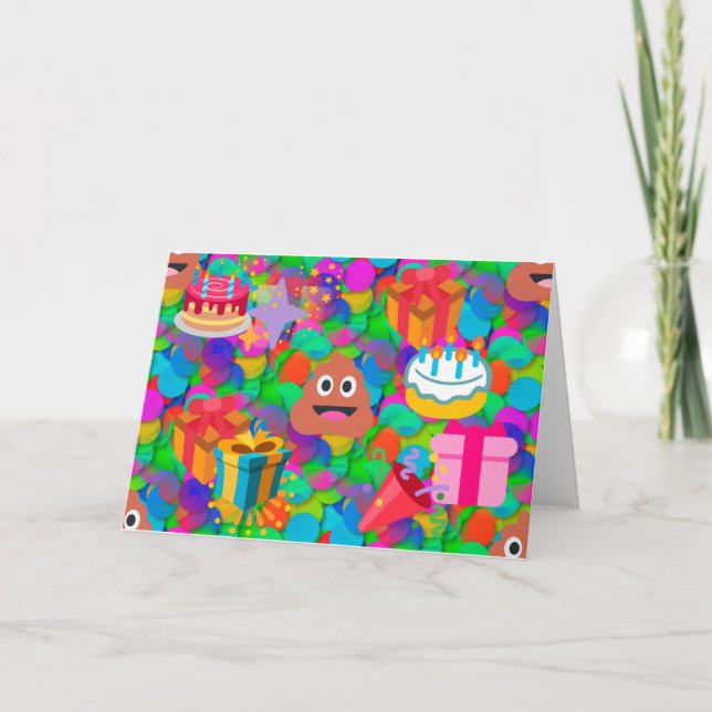 Tarjeta emoji del impulso del feliz cumpleaños (Anverso)