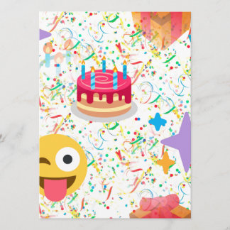 Tarjeta emoji feliz de cumpleaños