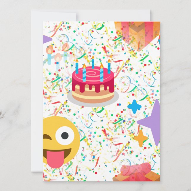 Tarjeta emoji feliz de cumpleaños (Anverso)