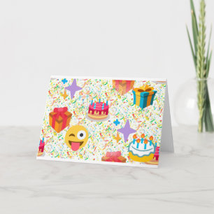 Tarjeta emoji feliz de cumpleaños