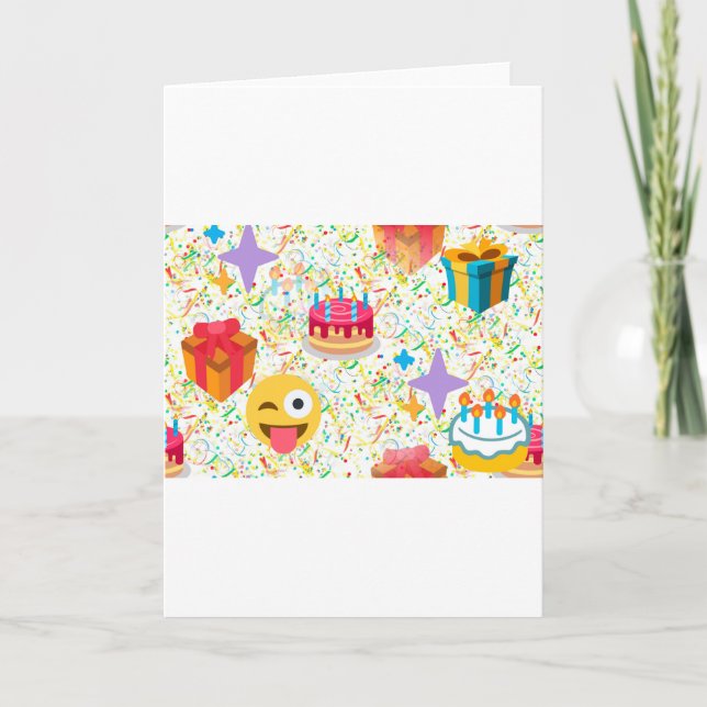 Tarjeta emoji feliz de cumpleaños (Anverso)