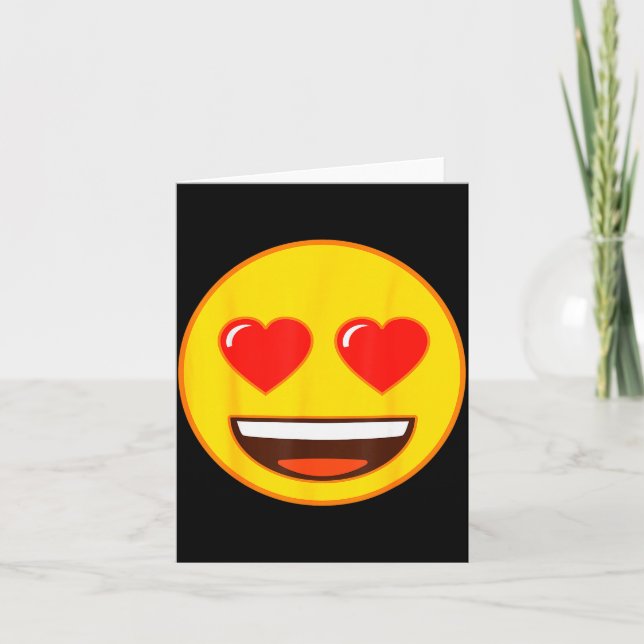 Tarjeta Emoji Heart Eyes Yellow Smile Face  (Anverso)
