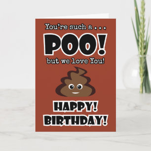 Tarjeta EMOJI POOP niños graciosos fiesta de cumpleaños