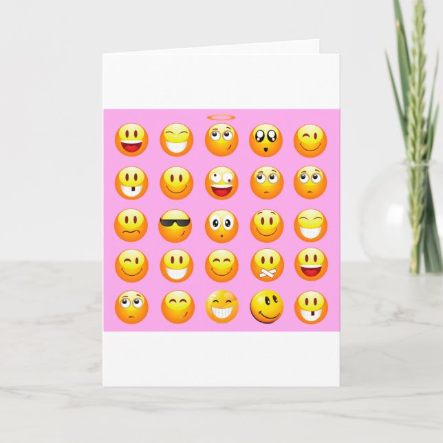 Tarjeta emoji rosa pastel (Anverso)