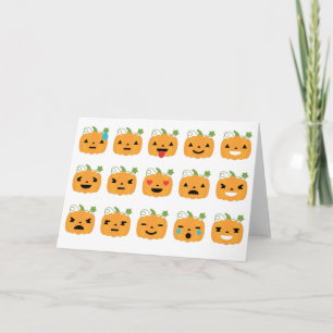 Tarjeta emojis de calabaza de halloween