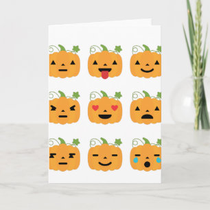 Tarjeta emojis de calabaza de halloween