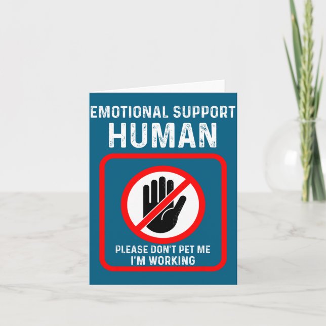 Tarjeta Emotional Support Human Halloween Costume Hallowee (Anverso)