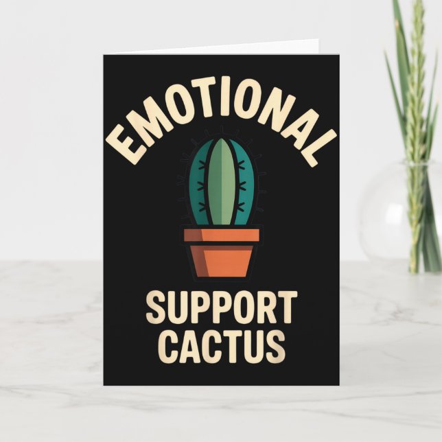 Tarjeta Emotional Suprt Cactus Funny Succulent Humor Outfi (Anverso)