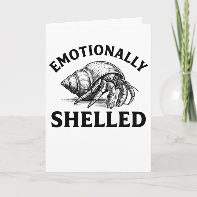 Tarjeta Emotionally Shelled Funny Hermit Crab (Anverso)