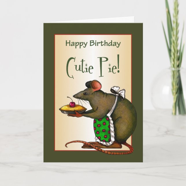 Tarjeta Empanada de Cutie del feliz cumpleaños: Ratón que (Anverso)
