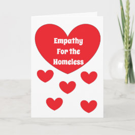 Tarjeta Empatía por las personas sin hogar: Rojo y Blanco