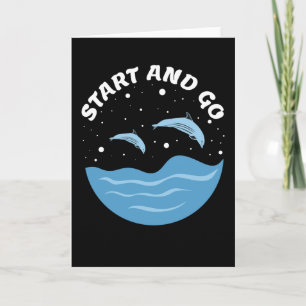 Tarjeta ¡Empieza y vete! - Delfines Cute