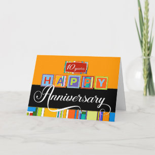 Tarjeta Empleado 10° Aniversario - Colores audaces