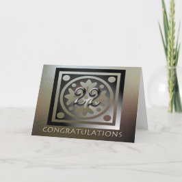 Tarjeta Empleado 22° Aniversario Elegante Dorado