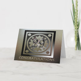 Tarjeta Empleado 29 Aniversario Elegante Dorado