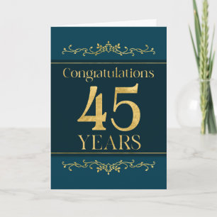 Tarjeta Empleado 45º Aniversario Elegante formal elegante
