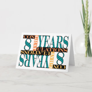 Tarjeta Empleado 8° Aniversario felicitaciones Mosaic