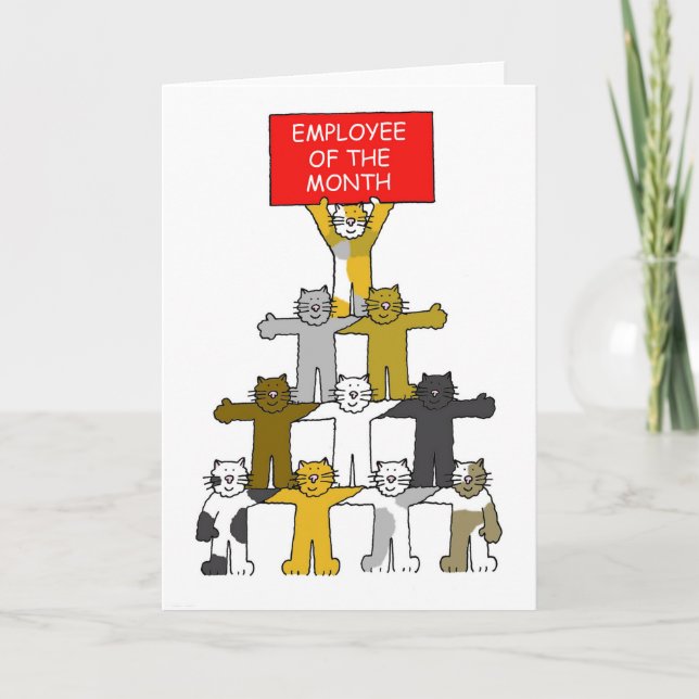Tarjeta Empleado de los gatos Personalizados del mes (Anverso)