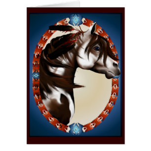 Tarjeta emplumada del caballo de la pintura