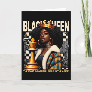 Tarjeta Empoderamiento de ajedrez de reina negra Cultura n