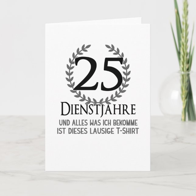 Tarjeta Empresa empleada de 25 años en el aniversario de l (Anverso)