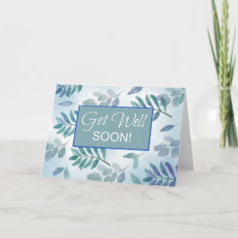 Tarjeta Empresas Que Se Mejoran Pronto Las Ramas Azul Verd