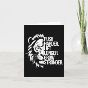 Tarjeta Empuja Más. Levante Más Tiempo. Crecer Más Fuerte.